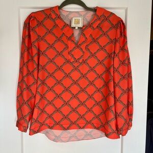 Emily McCarthy Tiger Print Blouse Sz S